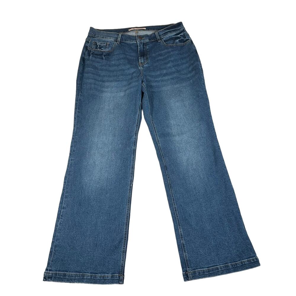 Standards & Practices Bootcut Jeans Women's Size 14 Whiskered Blue Denim